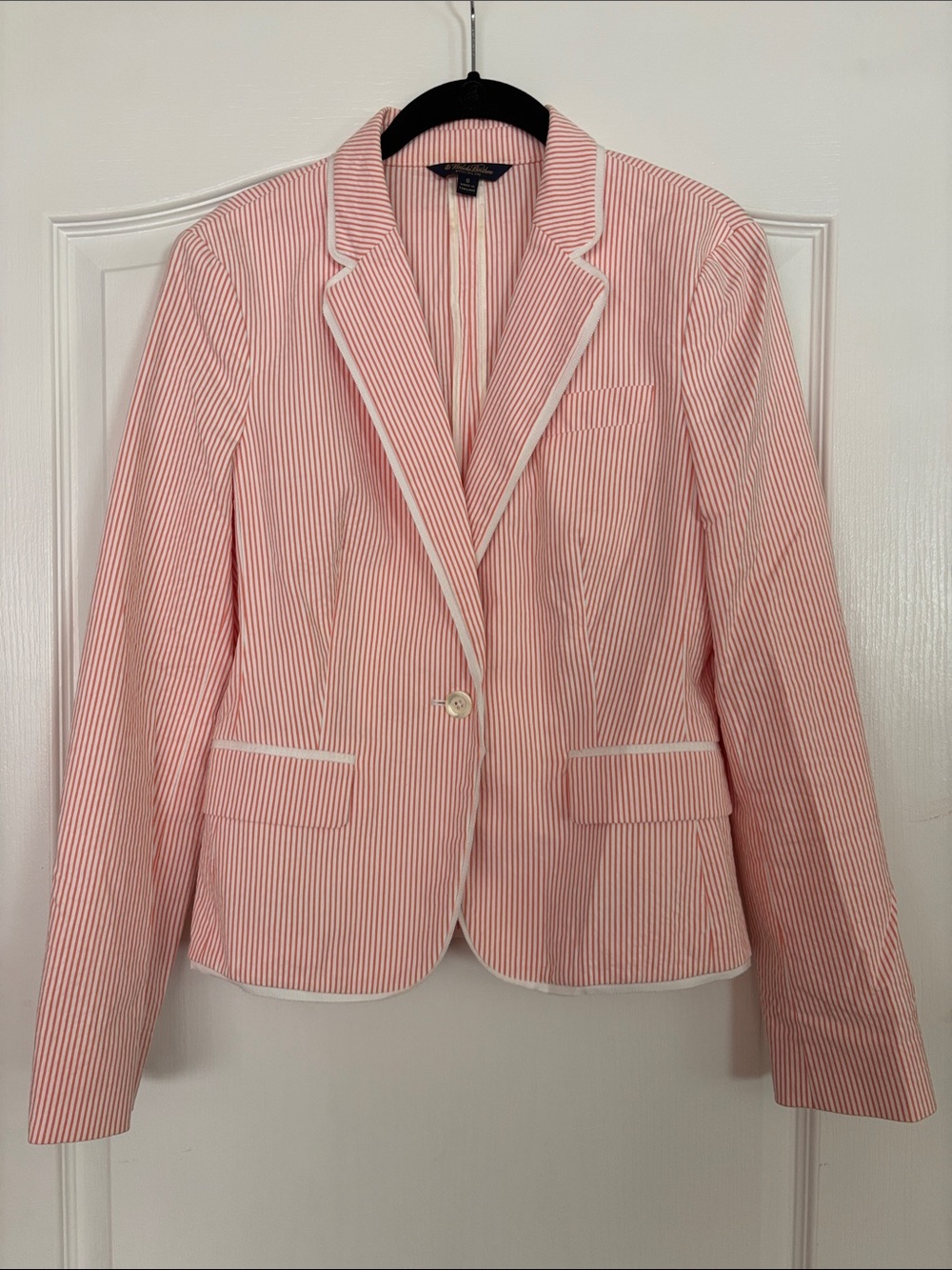 Brooks Brother Orange and White Striped Blazer